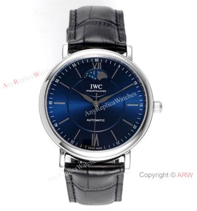 Swiss Replica IWC Portofino Blue Dial Moonphase Watch IWS Factory